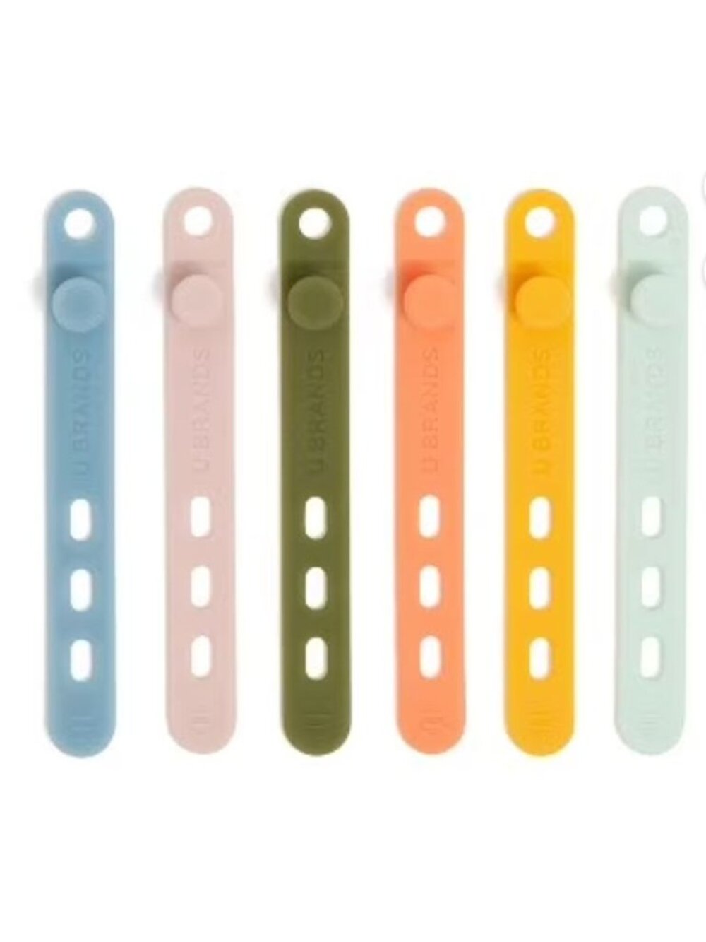 U Brands Silicone Cord Bands 6-Count Each Set Of 2 Flexible & Durable Assorted C